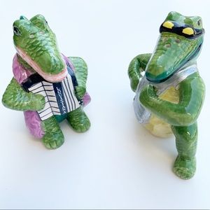 New Orleans Ceramic Green Crocodile S&P Shakers